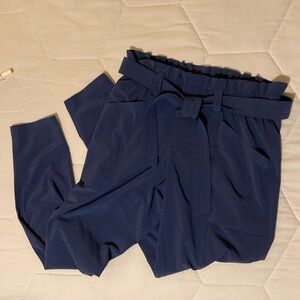 Athleta Cardiff Pant - Blue | Size 0 | Comfy Work Pants | Paper Bag Waist